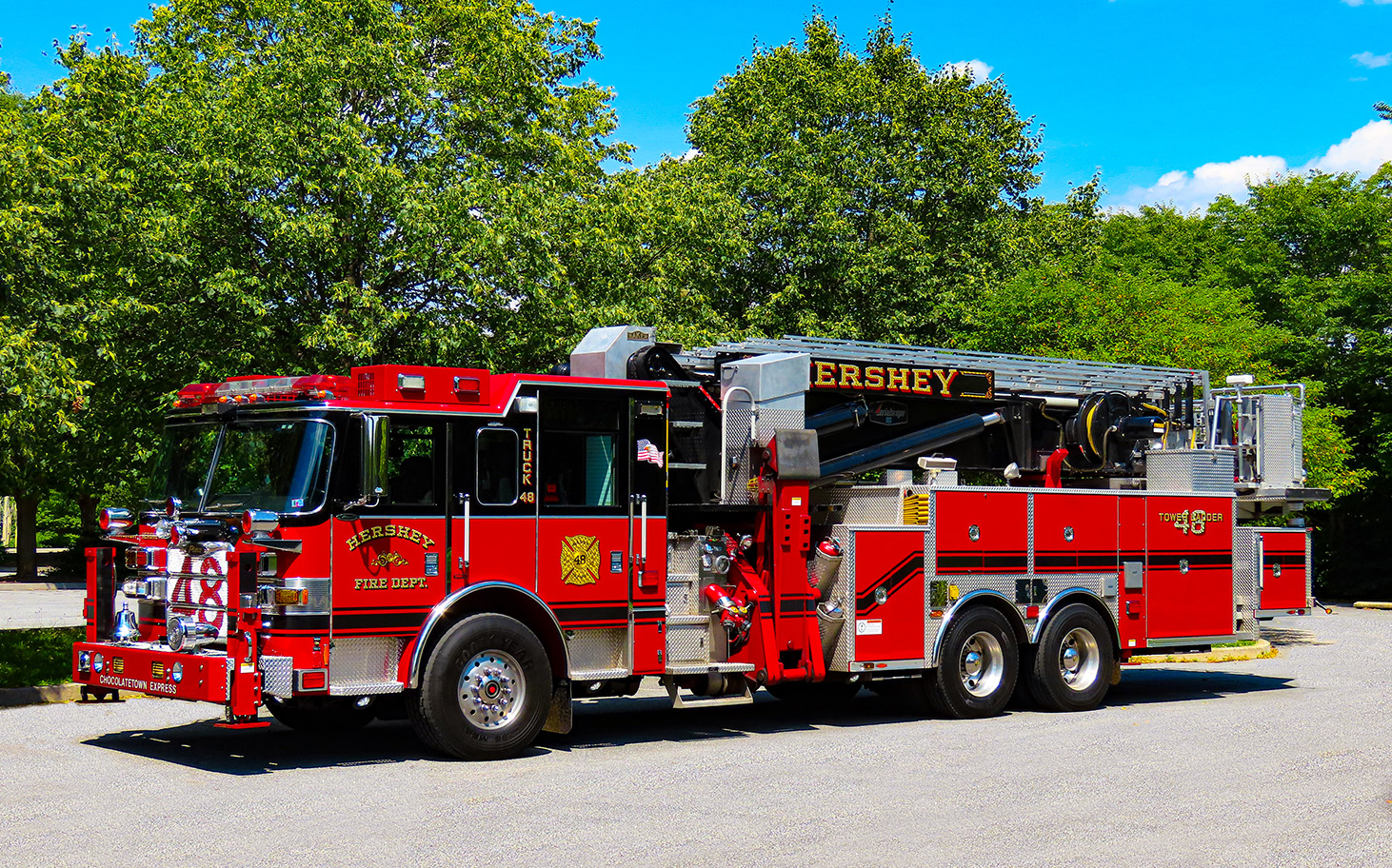 Hershey PA Hahn Fire Engine 48-1 - Vintage Fire Truck Negative