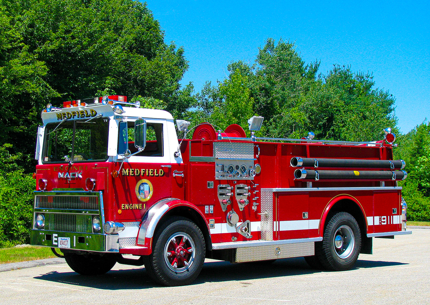 SOLIDO #3106 Brewster Mass Mack Pumper Fire Truck 5 7/16 France